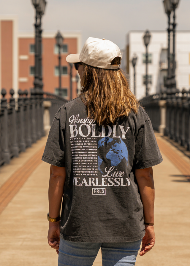 Worship Boldly Live Fearlessly Tee - Black