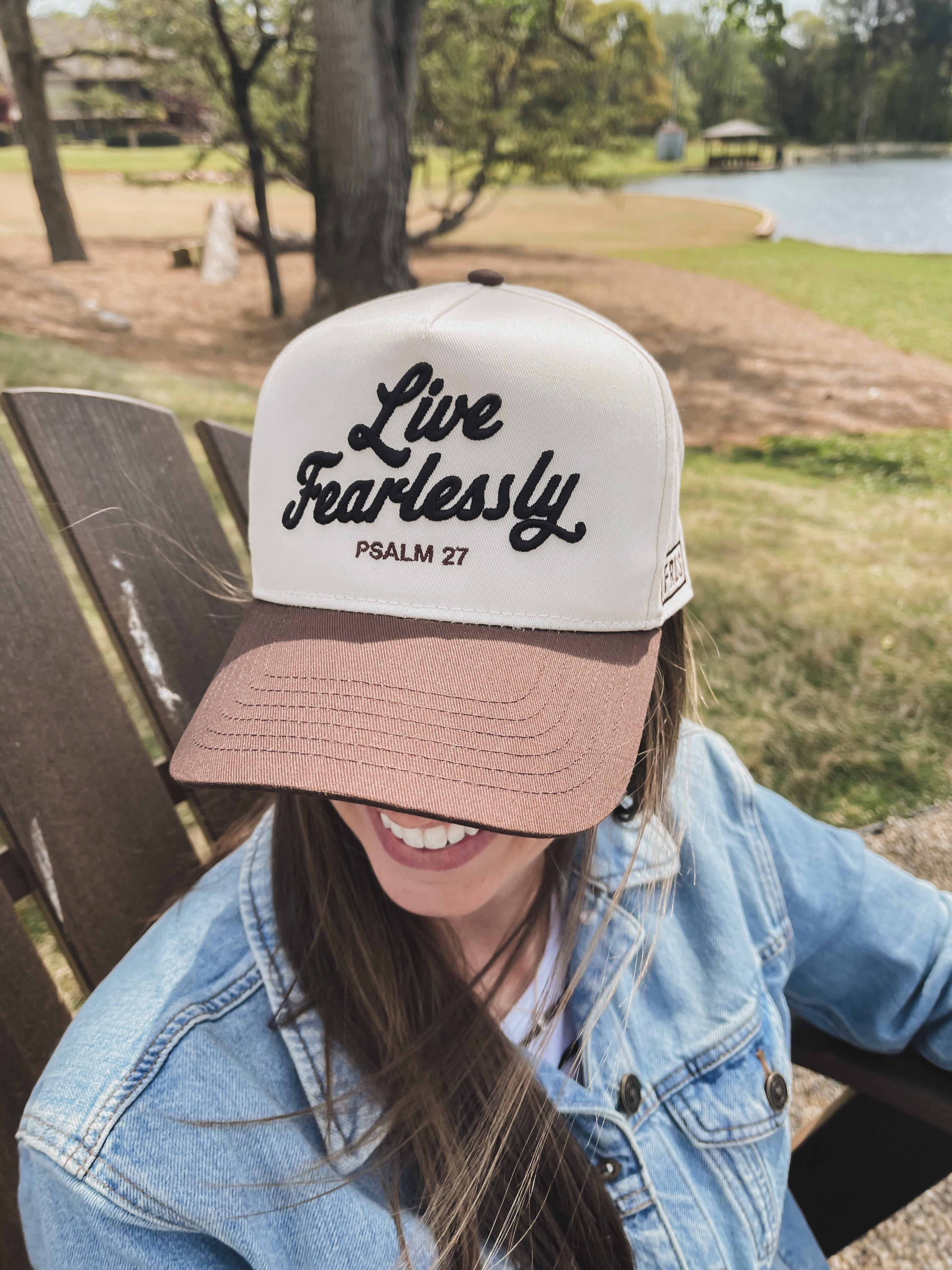 'Live Fearlessly' Cream Hat
