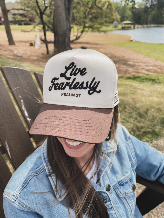 'Live Fearlessly' Cream Hat
