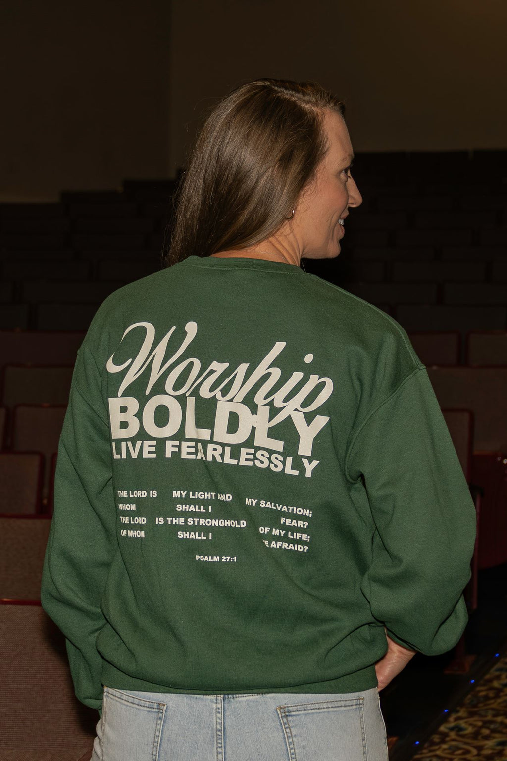 Worship Boldly Crewneck - Forest Green