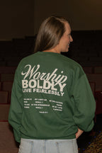 Worship Boldly Crewneck - Forest Green