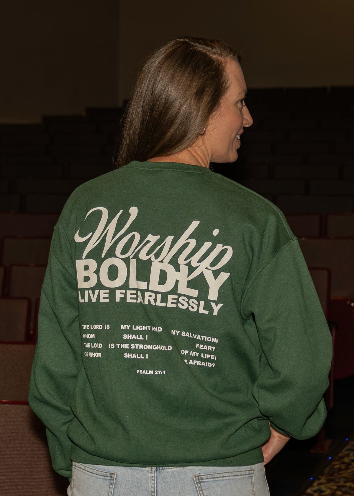 Worship Boldly Crewneck - Forest Green