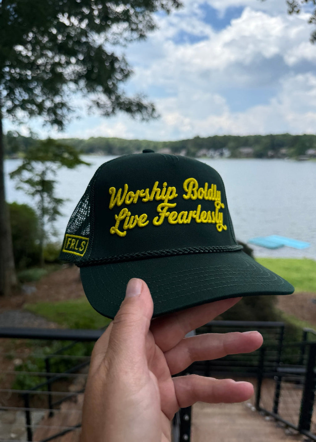 'Worship Boldly Live Fearlessly' Green Hat