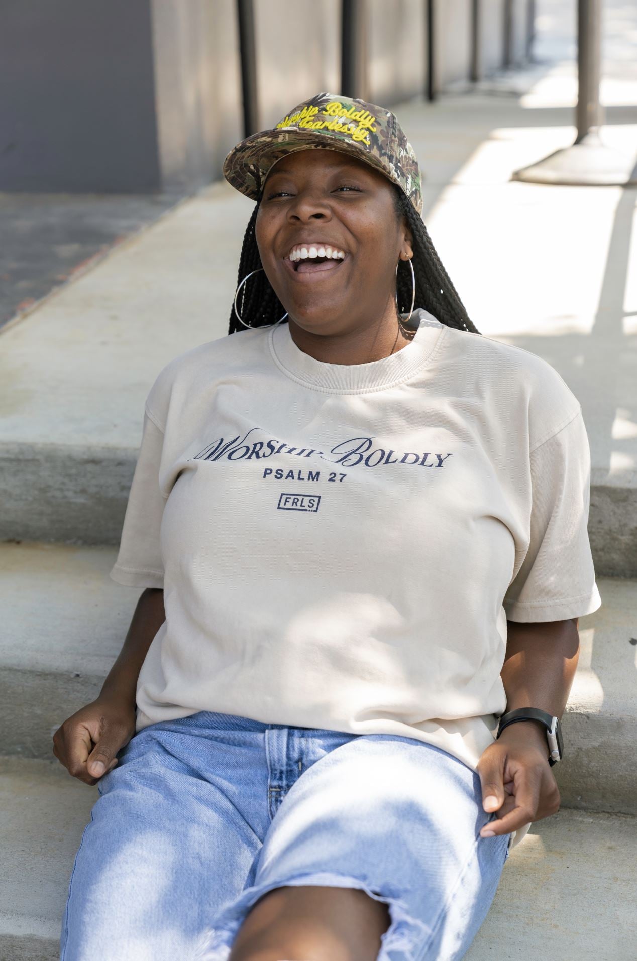 'Worship Boldly" Cream Tee