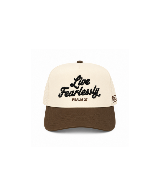 'Live Fearlessly' Cream Hat