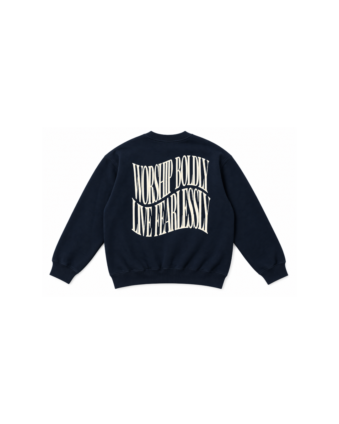 Worship Boldly Navy Puff Paint Crew