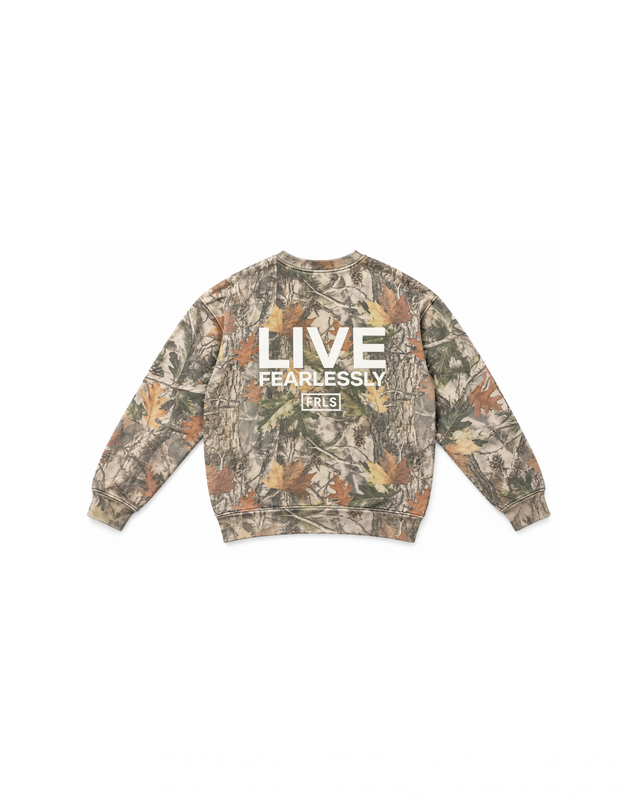 Worship Boldly Puff Print Camo Crew