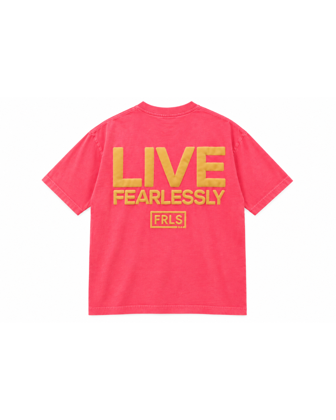 Live Fearlessly Puff Print Pink Tee