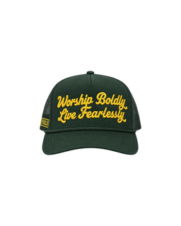 'Worship Boldly Live Fearlessly' Green Hat