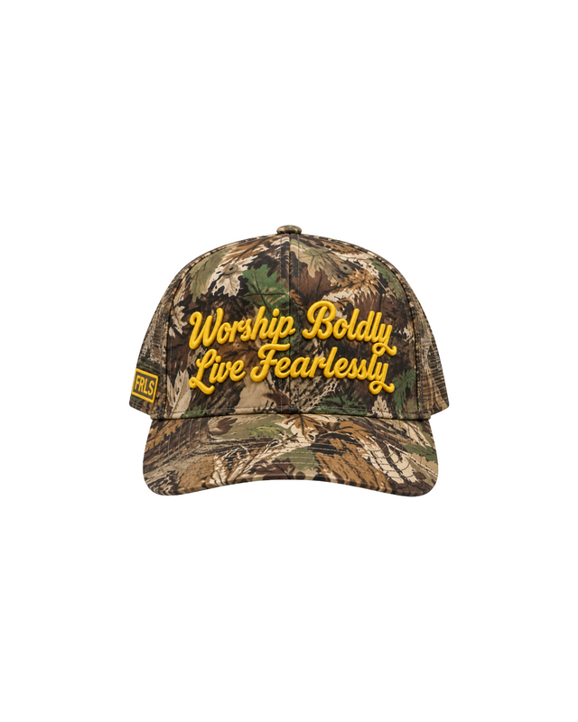 'Worship Boldly Live Fearlessly' Camo Hat
