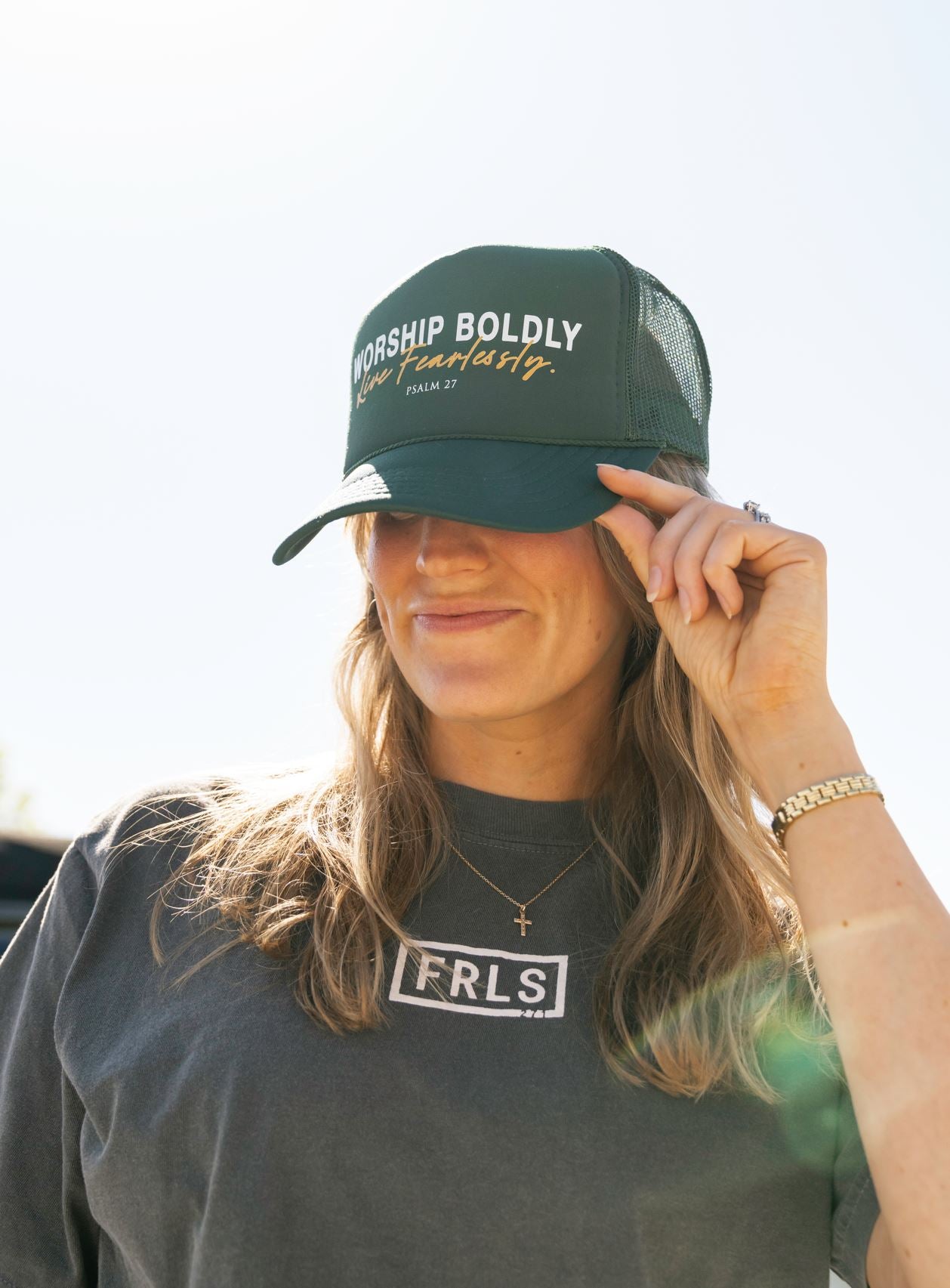 'Worship Boldly. Live Fearlessly.' Green Hat
