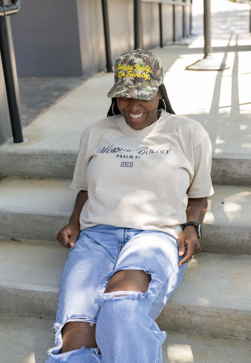 'Worship Boldly Live Fearlessly' Camo Hat