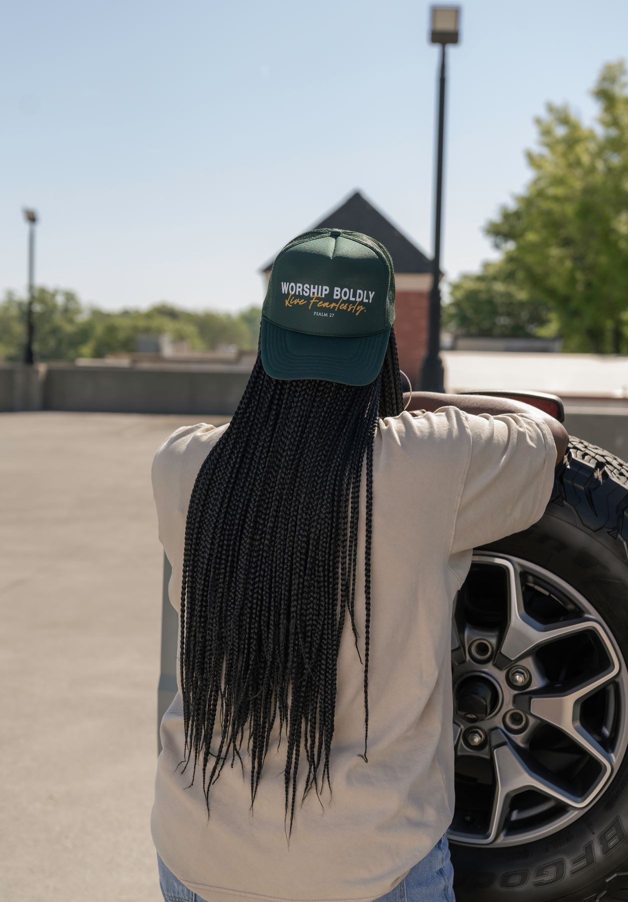 'Worship Boldly. Live Fearlessly.' Green Hat