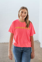 Live Fearlessly Puff Print Pink Tee